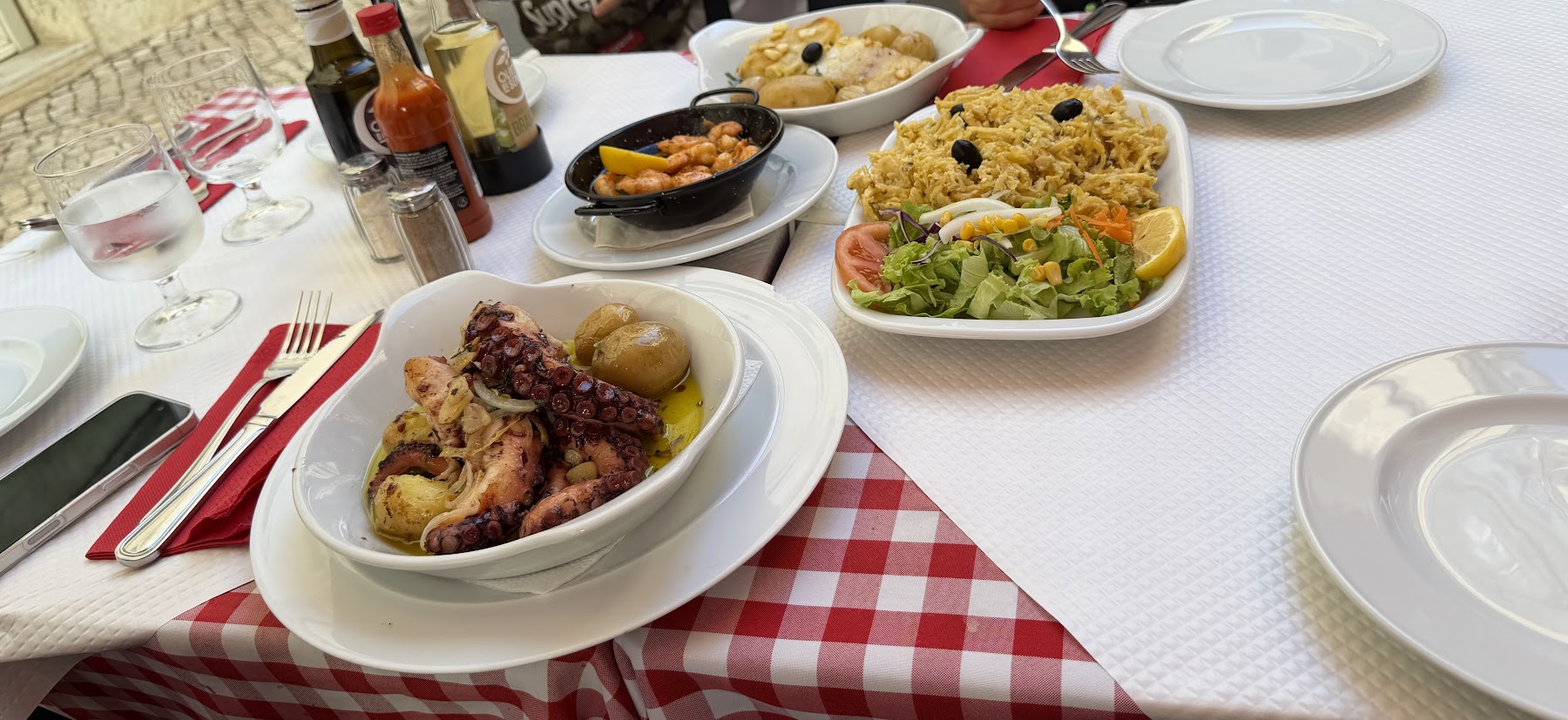 octopus à lagareiro with rice salad