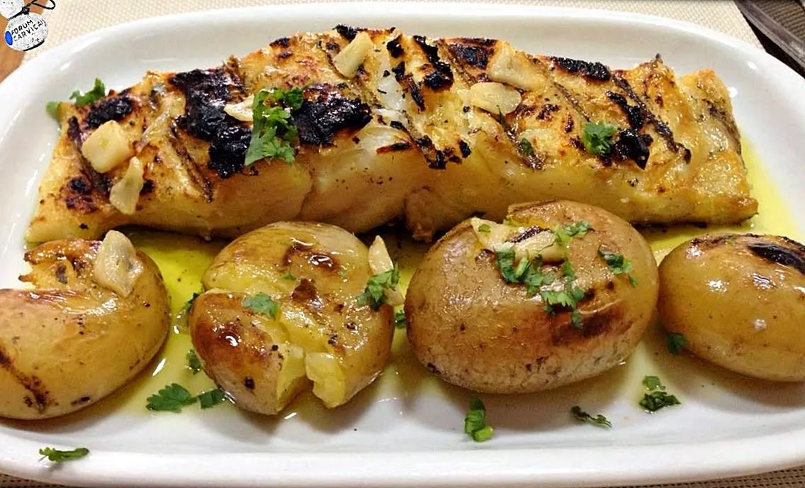 grilled cod with potatoes